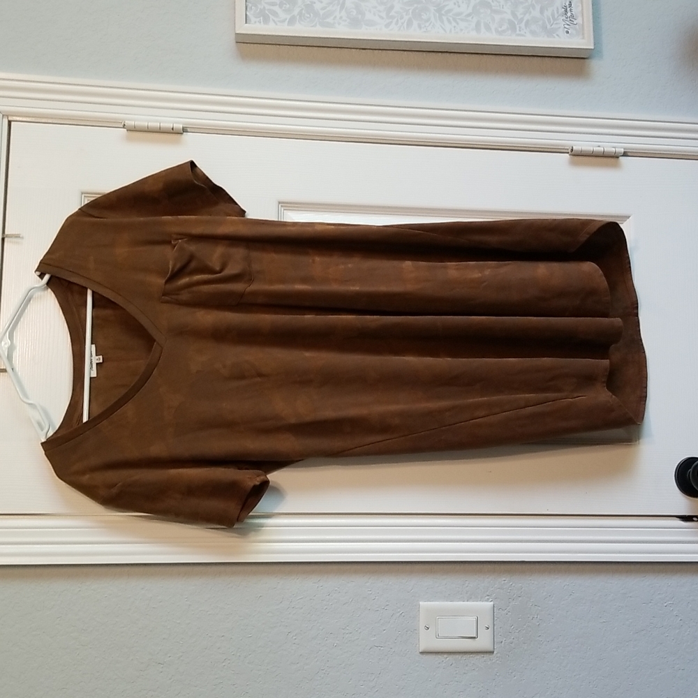 Womens brown camo dress from Another Love pleather t shirt dress size XL
